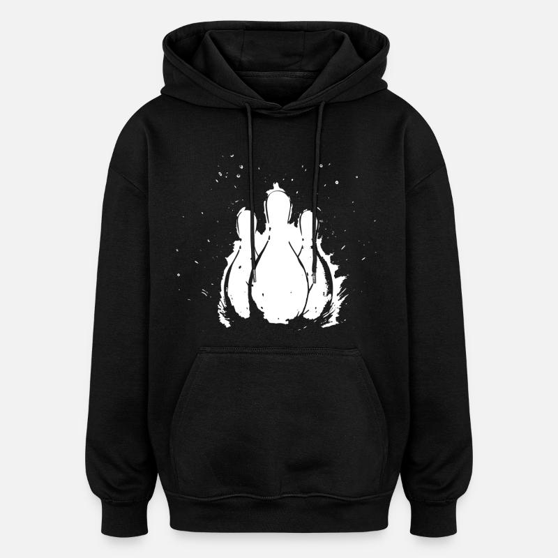 Bowling - Sweat à capuche oversize unisexe - noir