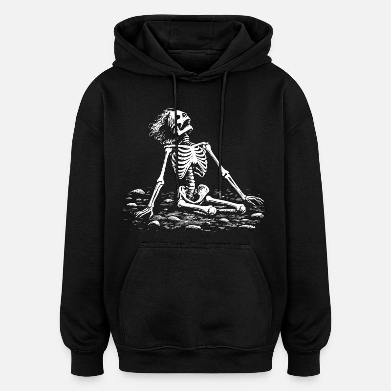 Skelett Kunst Dunkel Gothic Design Mystisch - Oversized Unisex Hoodie - Schwarz