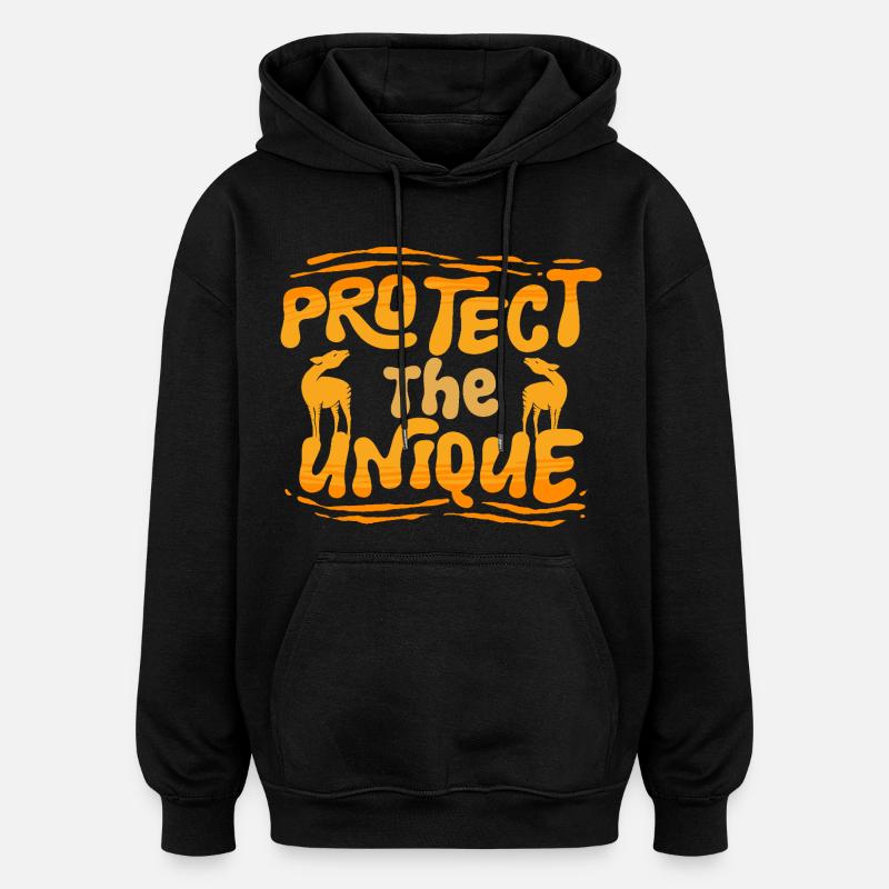 Niveau Okapi Protéger l’Unique - Sweat à capuche oversize unisexe - noir