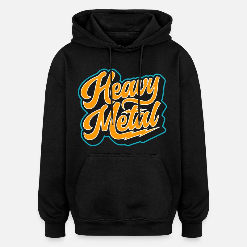 Heavy Metal Bold Script Logo - Sweat à capuche oversize unisexe - noir