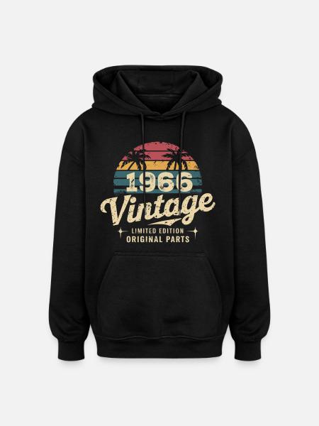 Awesome Since 1966 1966 Birthday Gift - Oversized Unisex Hoodie - black