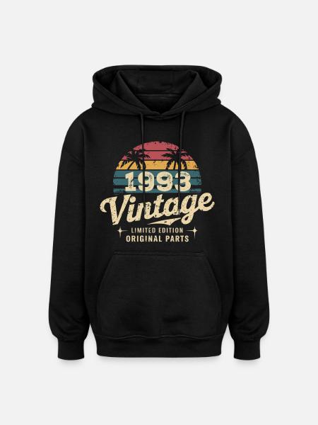 Awesome Since 1993 1993 Birthday Gift - Oversized Unisex Hoodie - black