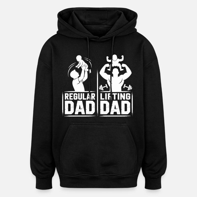 Dadkraft Doppelbild: Normaler vs Kraftdad - Oversized Unisex Hoodie - Schwarz