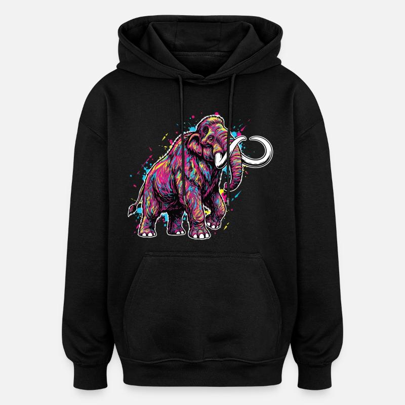 Mammouth Force Musculation - Sweat à capuche oversize unisexe - noir