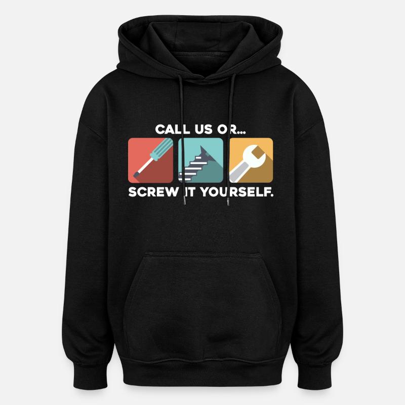 Handwerker - Oversized Unisex Hoodie - Schwarz