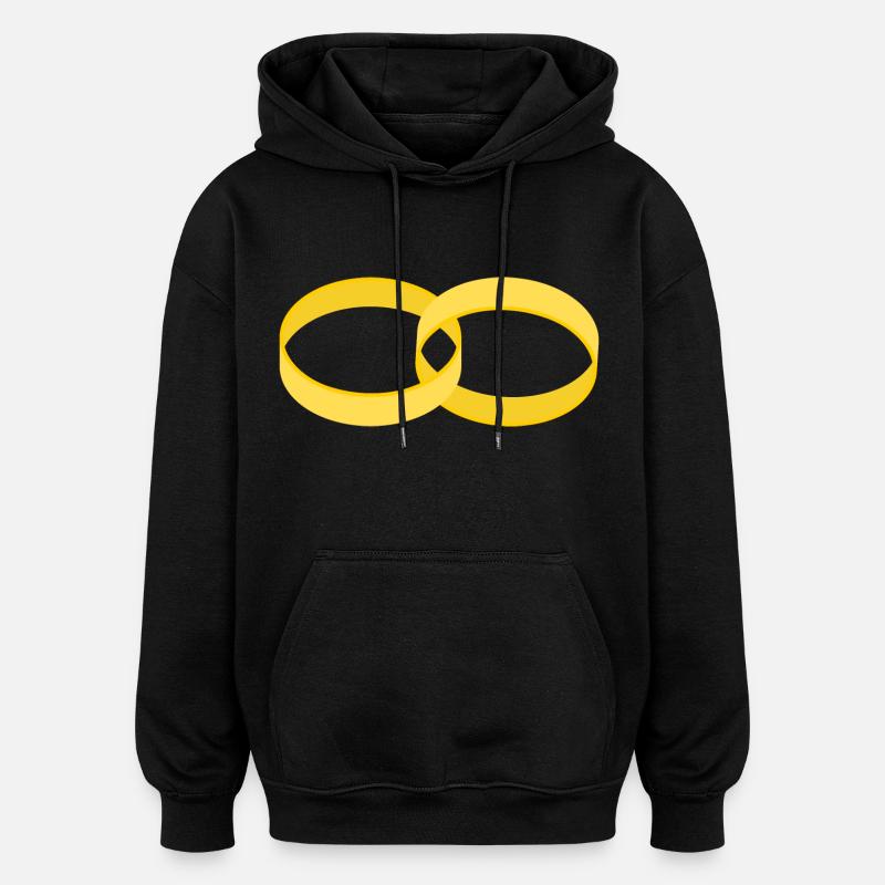 Hochzeitsringe - Oversized Unisex Hoodie - Schwarz