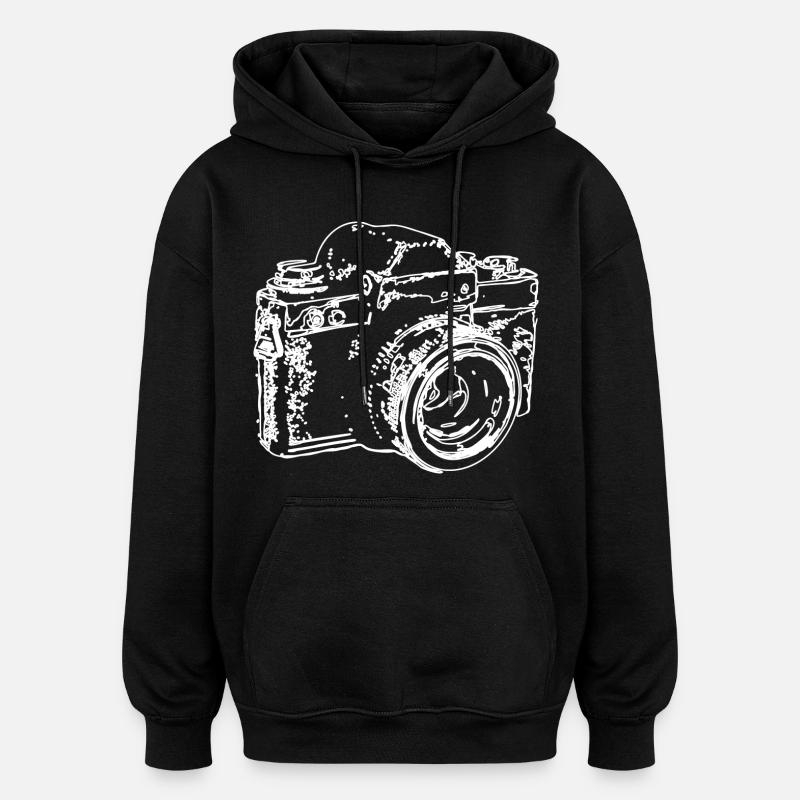 Classic Camera Sketch - Oversized Unisex Hoodie - black