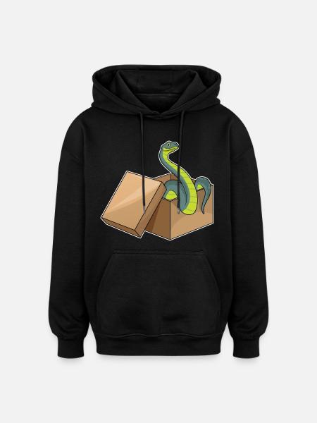 Snake Cardboard - Oversized Unisex Hoodie - black