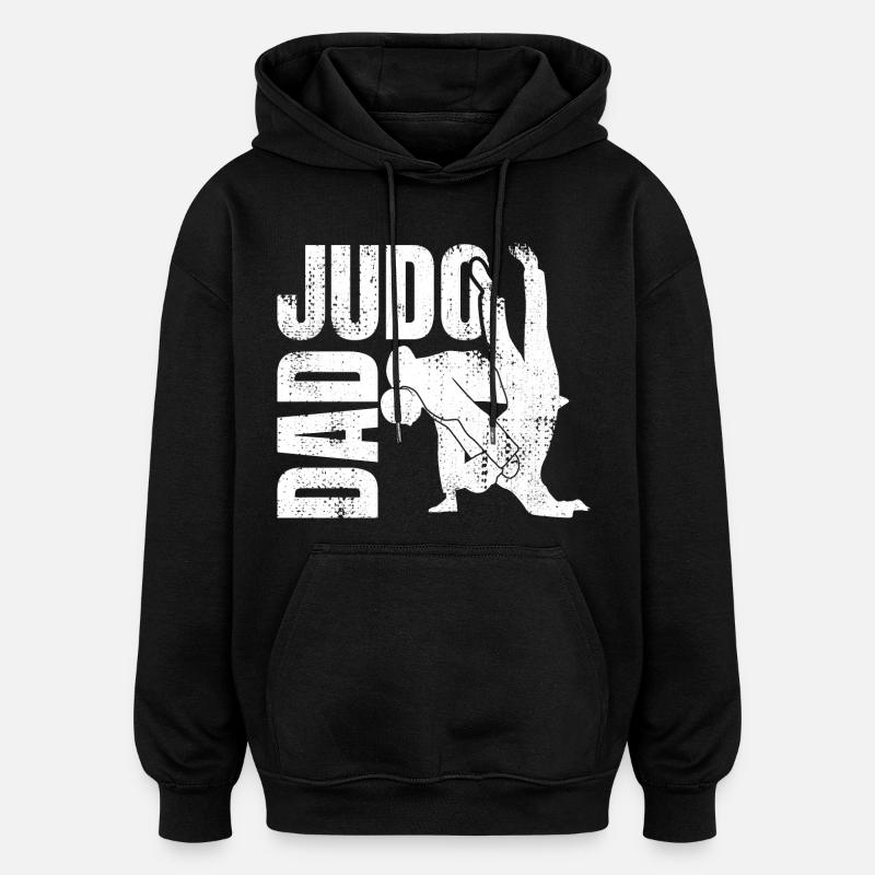 Papa de judo - Sweat à capuche oversize unisexe - noir