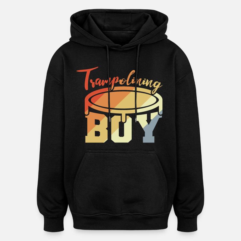 Garçon trampoline - Sweat à capuche oversize unisexe - noir