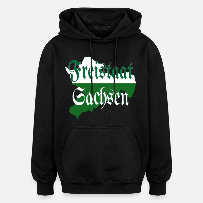 État libre de Saxe vert blanc - Sweat à capuche oversize unisexe - noir