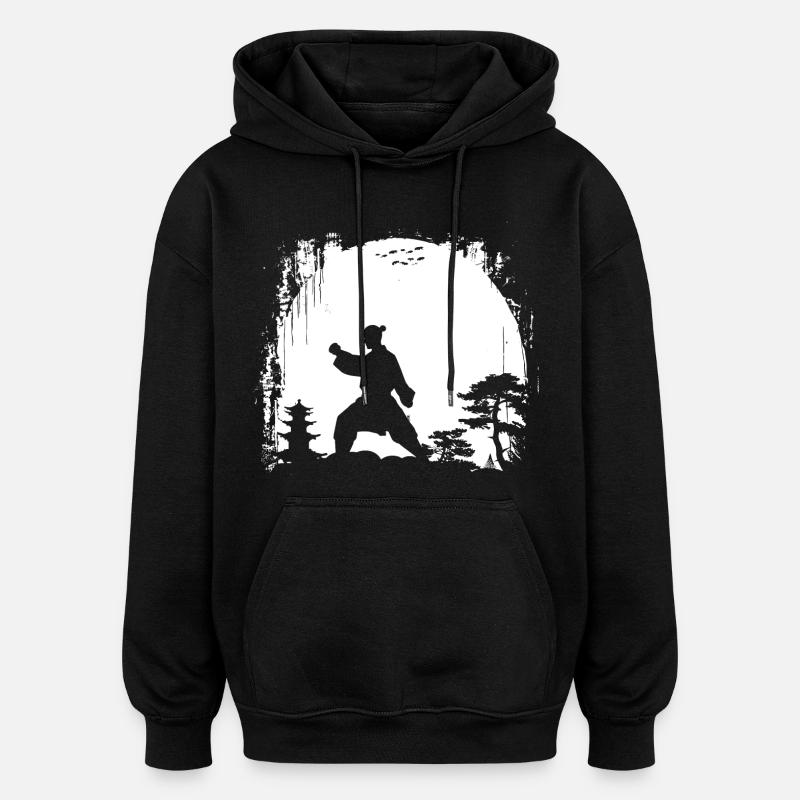 Karatéka féminine - Sweat à capuche oversize unisexe - noir
