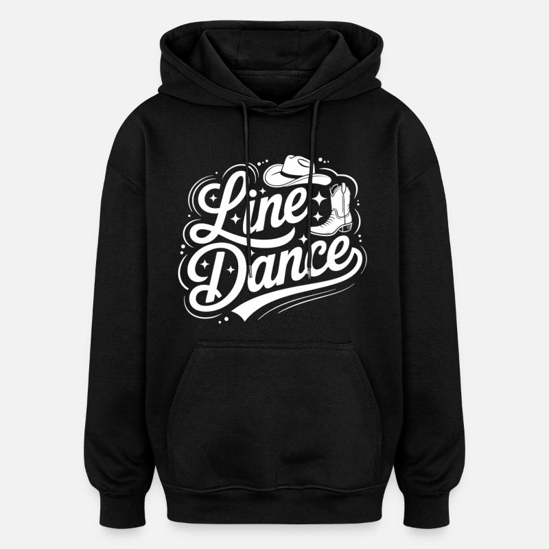 Line Dance Silhouette Lettering - Oversized Unisex Hoodie - black