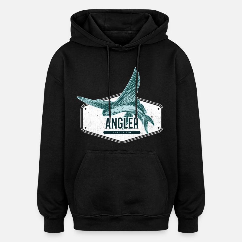 Angler USA Design Flying Fish - Sweat à capuche oversize unisexe - noir