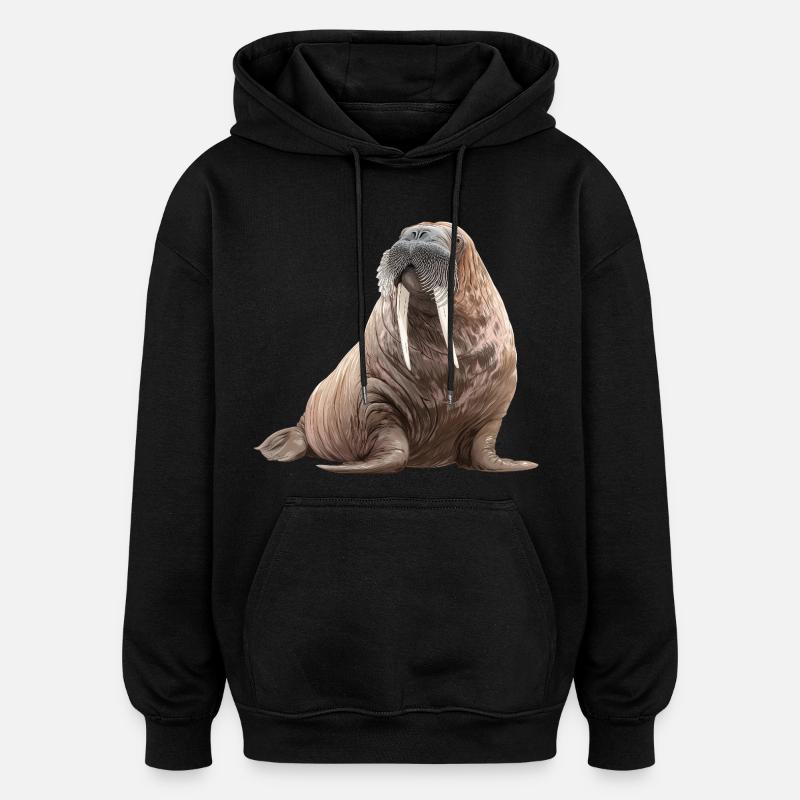 Morse - Sweat à capuche oversize unisexe - noir