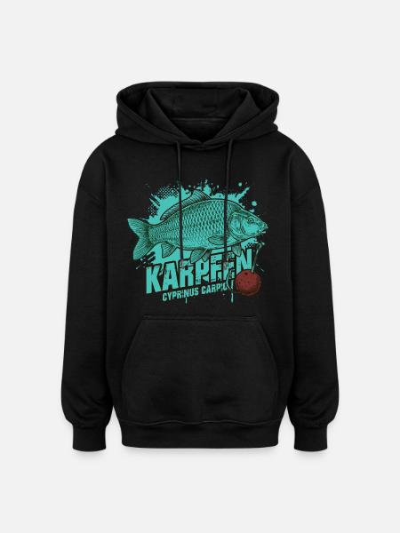 Karpfen – Der König des Sees - Oversized Unisex Hoodie - Schwarz