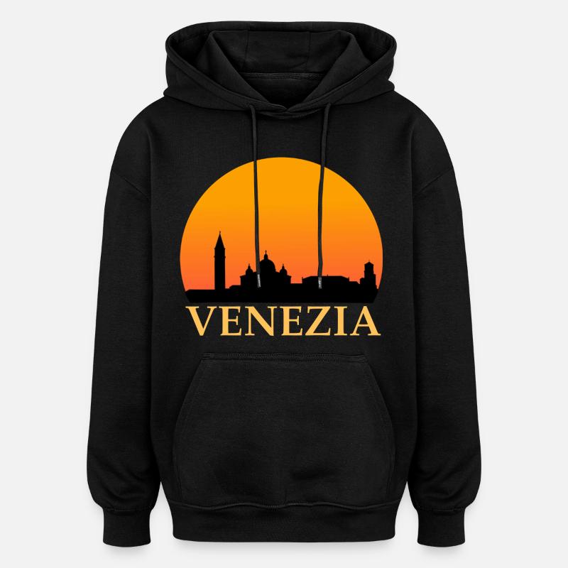 Soleil de Venise - Sweat à capuche oversize unisexe - noir