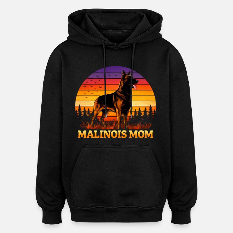Maman malinoise - Sweat à capuche oversize unisexe - noir