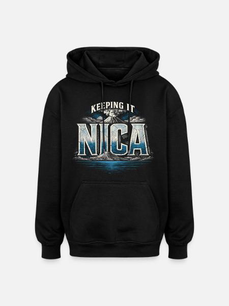 Nicaragua Nicaragic Keeping It Nica - Oversized Unisex Hoodie - black
