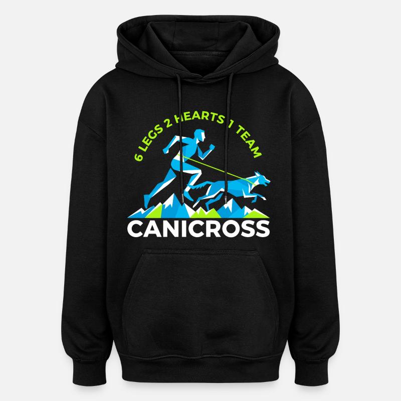 Canicross 6 Legs Team - Oversized Unisex Hoodie - black
