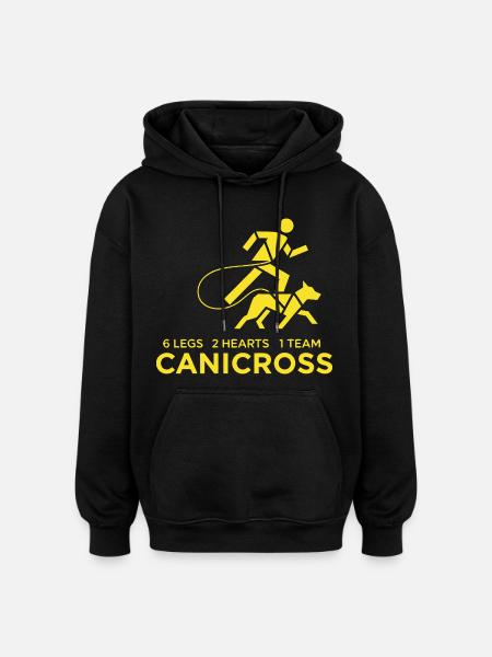 Canicross Running with Dog - Oversized Unisex Hoodie - black