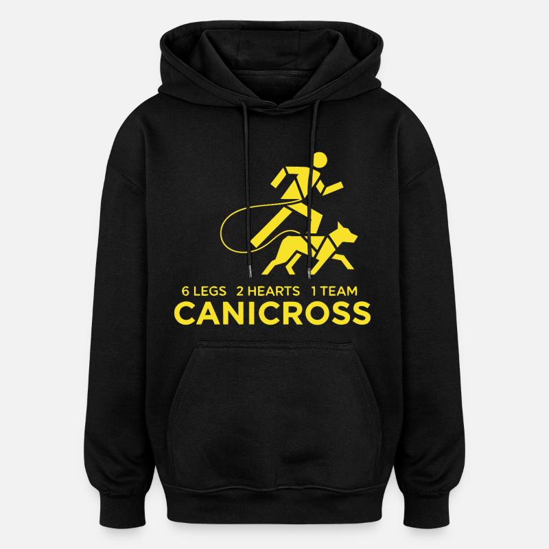 Canicross Running avec Chien - Sweat à capuche oversize unisexe - noir