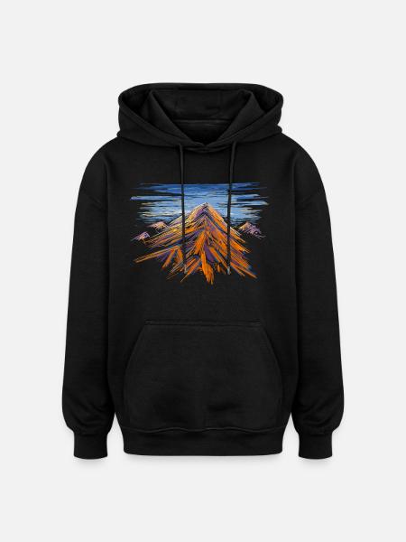 Mountain - Oversized Unisex Hoodie - black