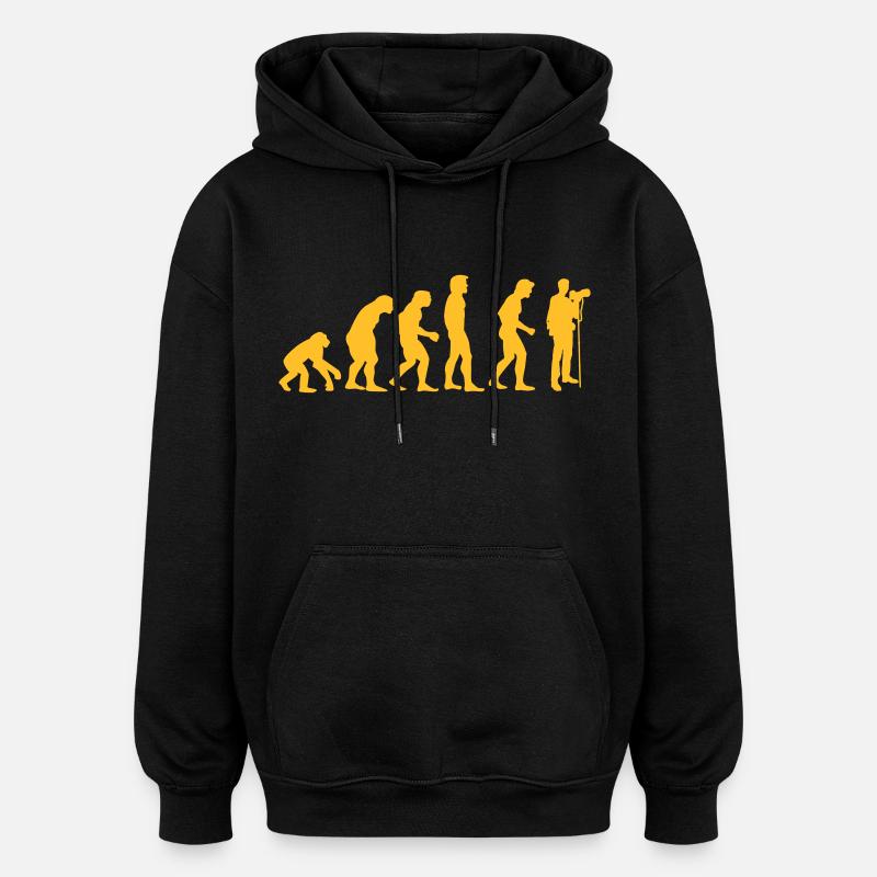 photographer evolution - Sweat à capuche oversize unisexe - noir