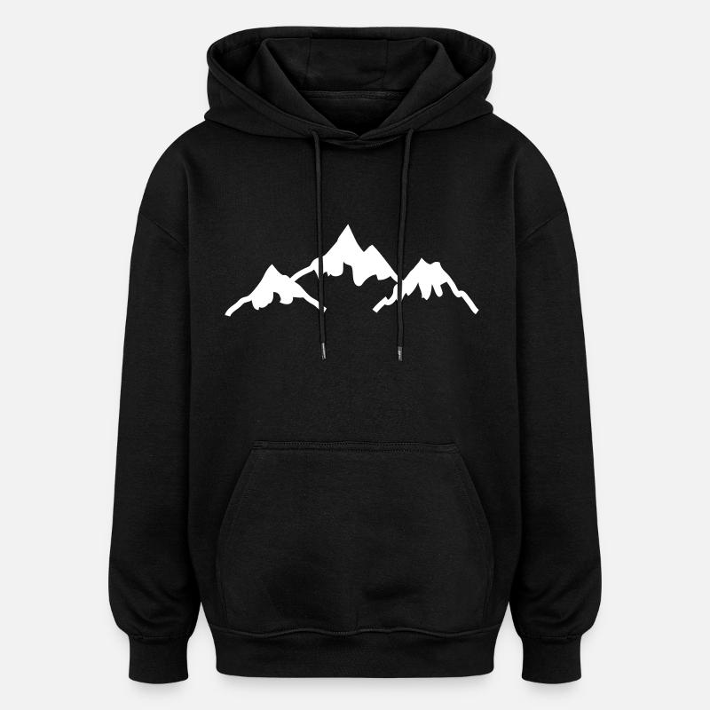 mountains - Oversized Unisex Hoodie - black