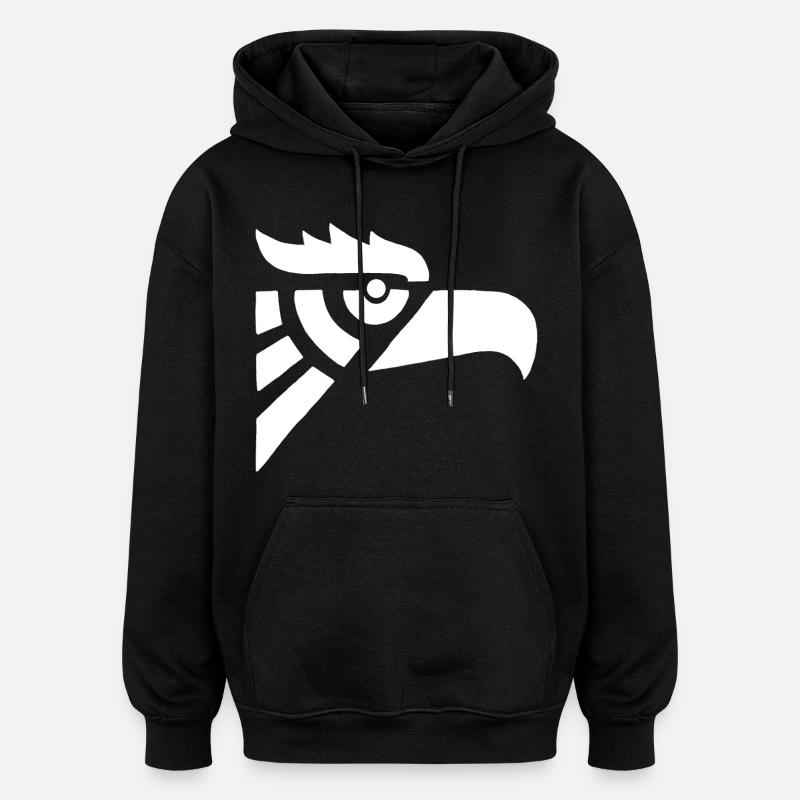 Tête d'aigle blanc aztèque - Sweat à capuche oversize unisexe - noir