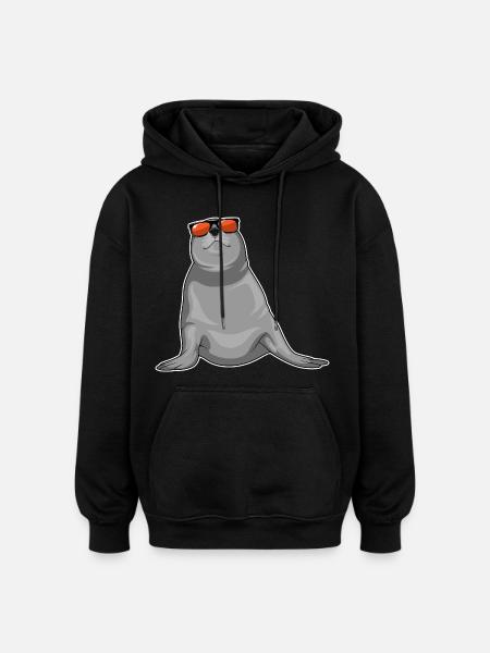 Seal Sunglasses - Oversized Unisex Hoodie - black