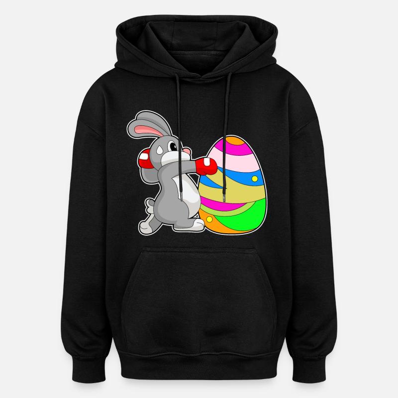 Bunny Easter Boxes - Oversized Unisex Hoodie - black