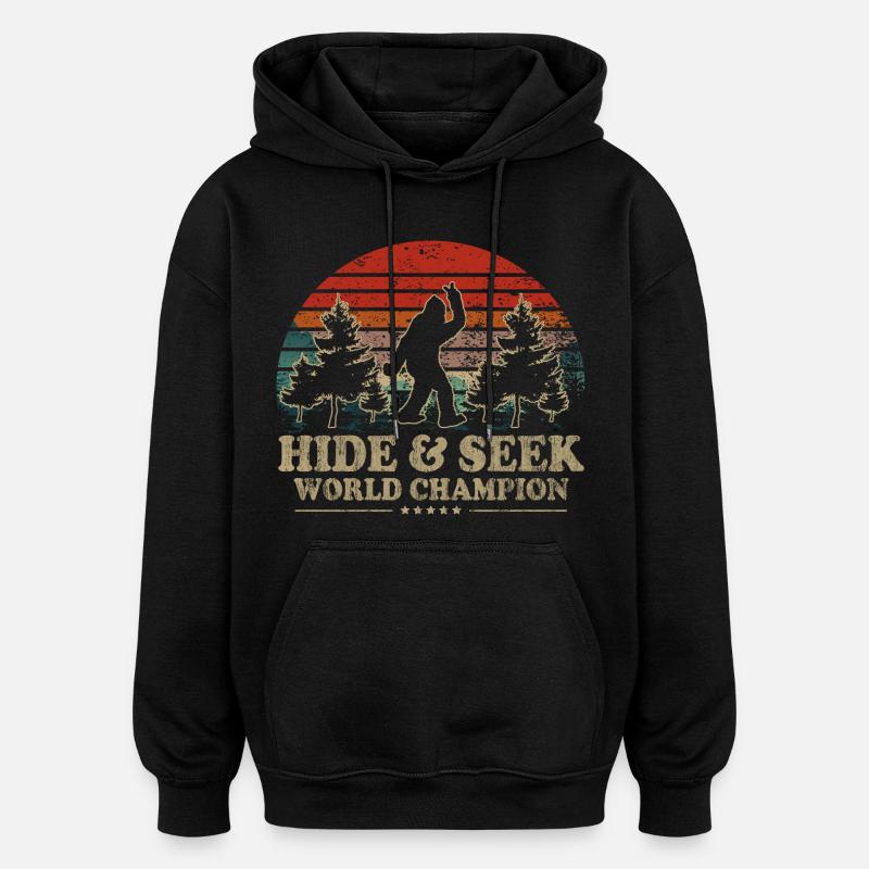 Cache-cache Champion du Monde Bigfoot - Sweat à capuche oversize unisexe - noir