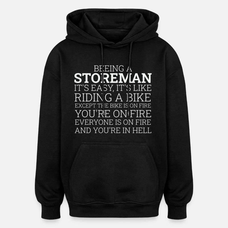 Storeman à vélo - Sweat à capuche oversize unisexe - noir