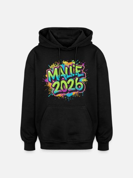 Malle 2026 Graffiti Mallorca - Oversized Unisex Hoodie - Schwarz