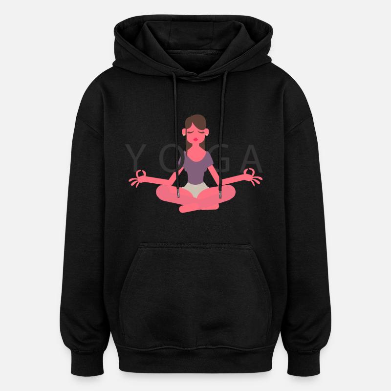 yoga - Sweat à capuche oversize unisexe - noir