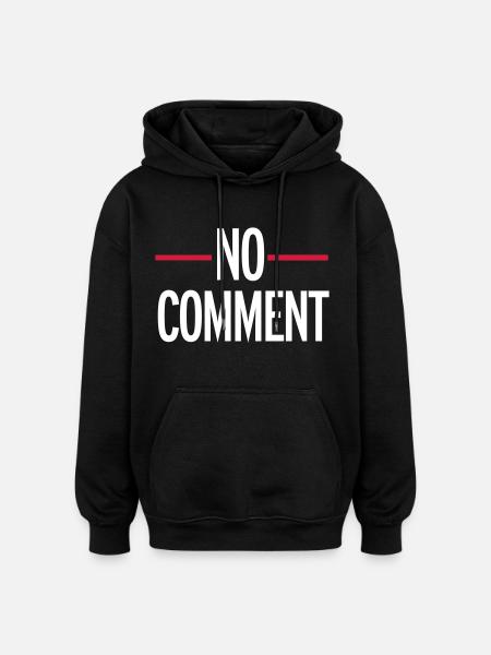 No Comment - Felpa con cappuccio unisex oversize - nero