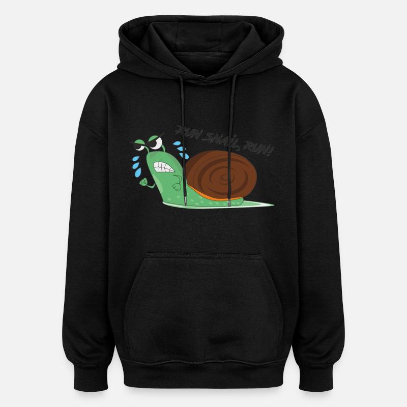 escargot - Sweat à capuche oversize unisexe - noir