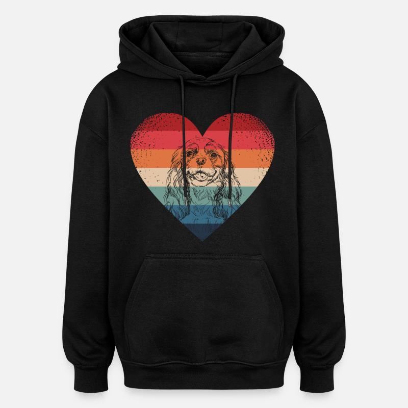 Cavalier King Charles Épagneul - Sweat à capuche oversize unisexe - noir