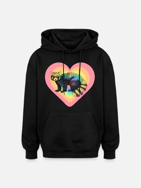 Red panda - Oversized Unisex Hoodie - black