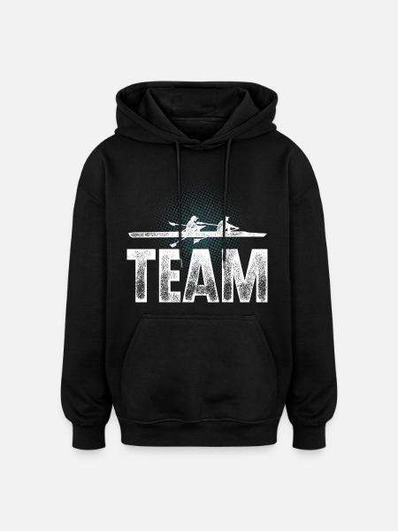Rowing Rower Rowing Boat Team - Oversized Unisex Hoodie - black