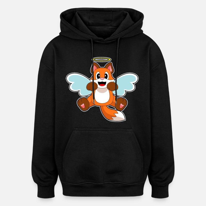 Fox Angel - Sweat à capuche oversize unisexe - noir