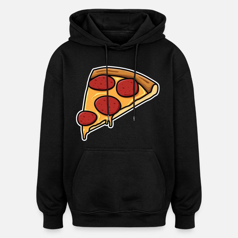 Tranche de pizza - Sweat à capuche oversize unisexe - noir