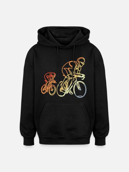 Rennrad Retro Stil - Oversized Unisex Hoodie - Schwarz