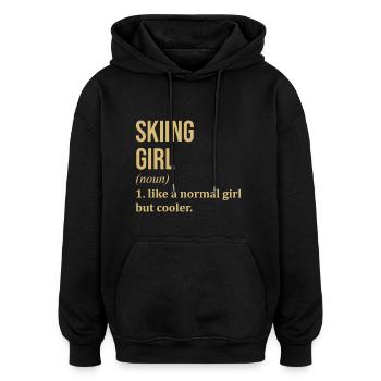 Ski Ski Ski Ski - Sweat à capuche oversize unisexe - noir - Devant - Noah (186cm)