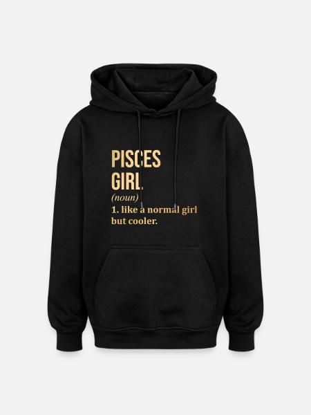 Pisces - Oversized Unisex Hoodie - black