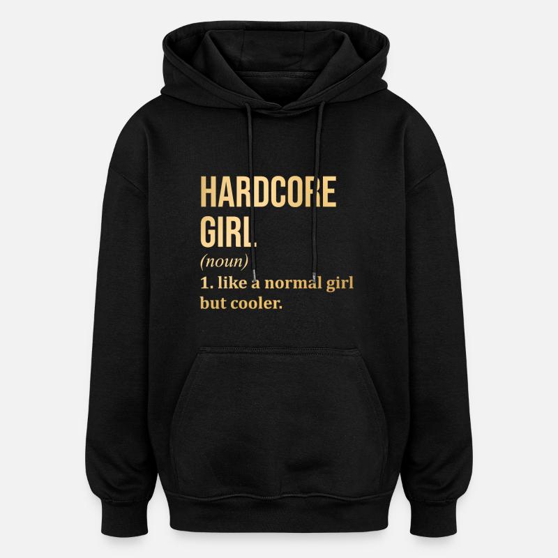Hardcore - Oversized Unisex Hoodie - black