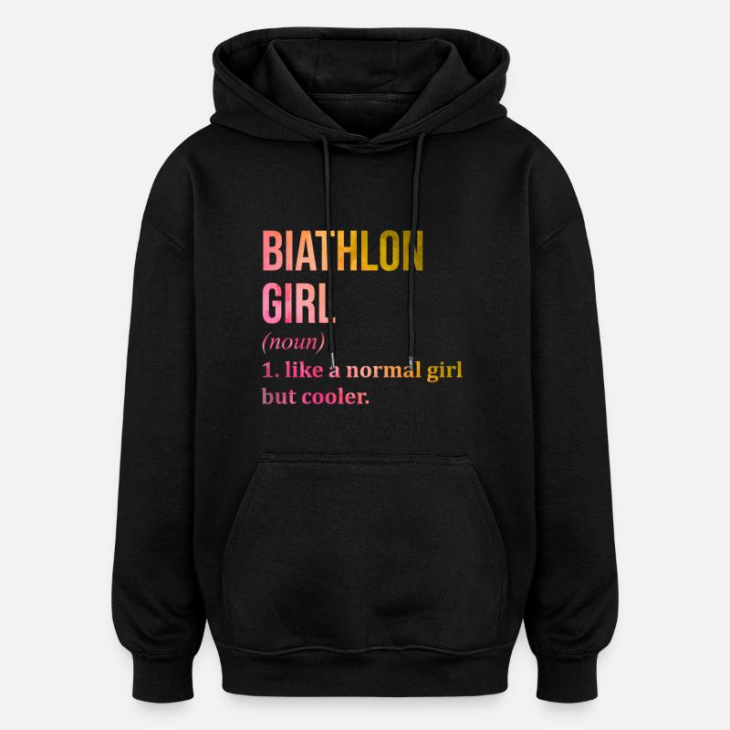 biathlon - Sweat à capuche oversize unisexe - noir