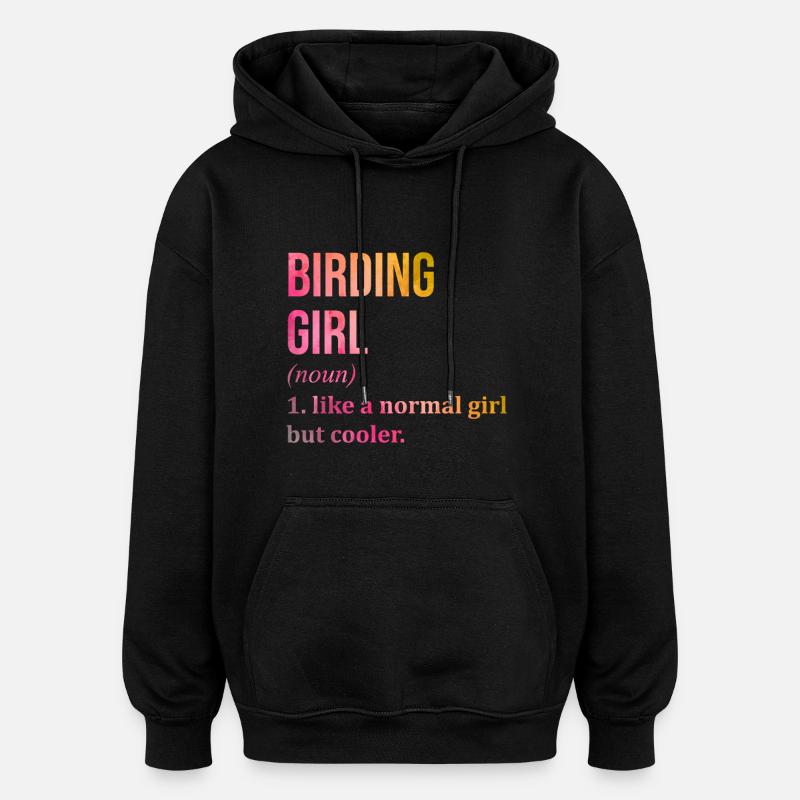 Birder - Oversized Unisex Hoodie - black