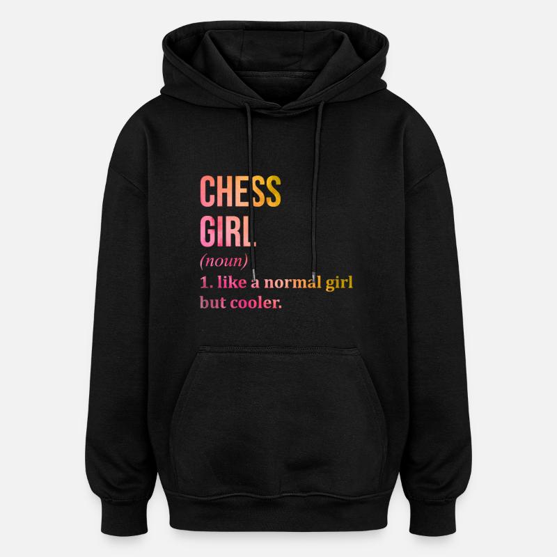 échecs - Sweat à capuche oversize unisexe - noir